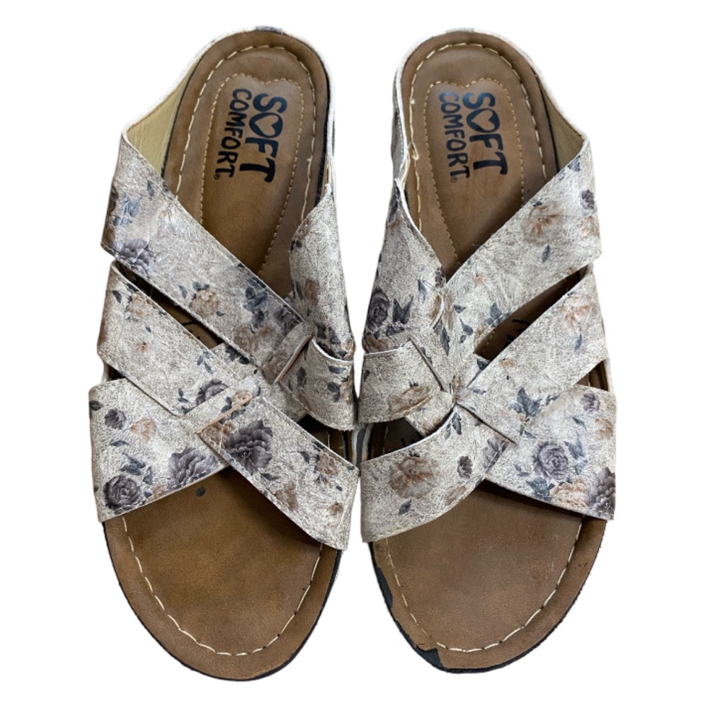Soft Comfort Sand Loft Woman's Size 9 Sandals Memory Foam Slide